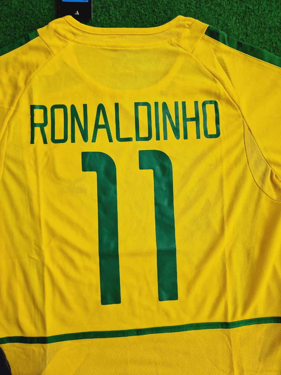 Ronaldinho Brazil 2002 World Cup Retro Football Jersey